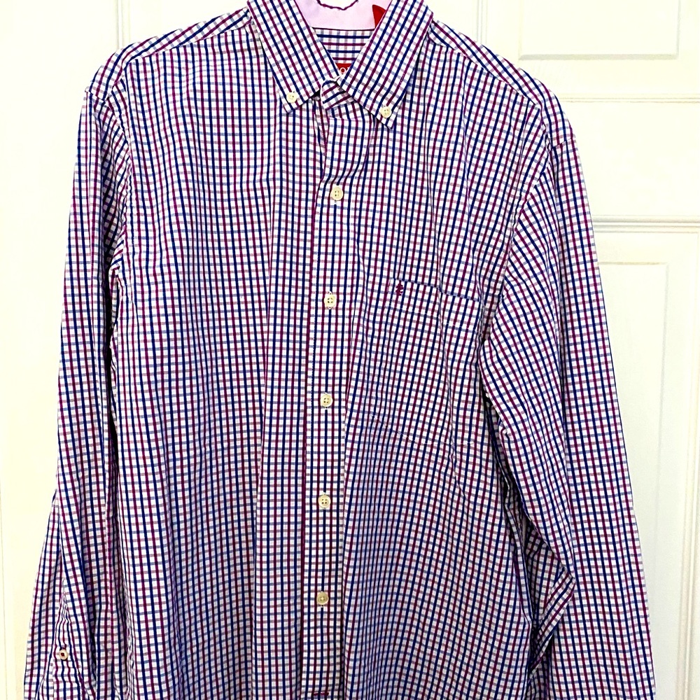 IZOD Mens Navy and Burgundy shirt Small